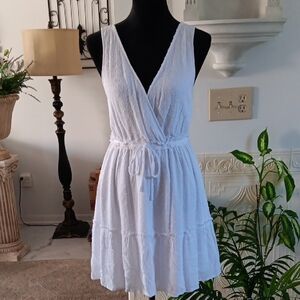 Speechless White Textured Wrap Dress